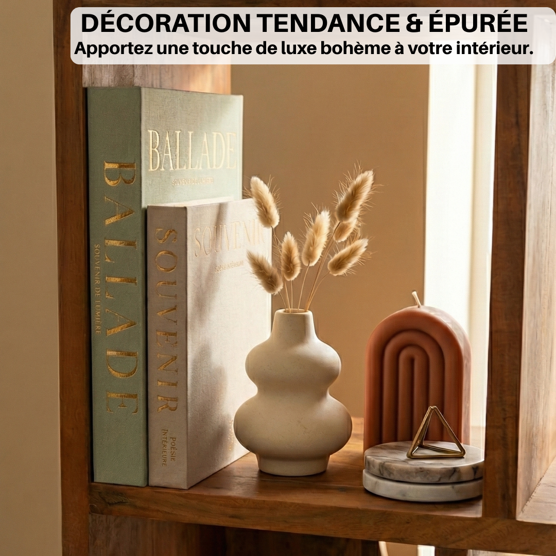 Faux livres décoration d'intérieur en lin – Lot de 2 boîtes secrètes