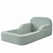 Lit Cocon TIPICHOU vert sauge clair, cadre en mousse au sol sans matelas